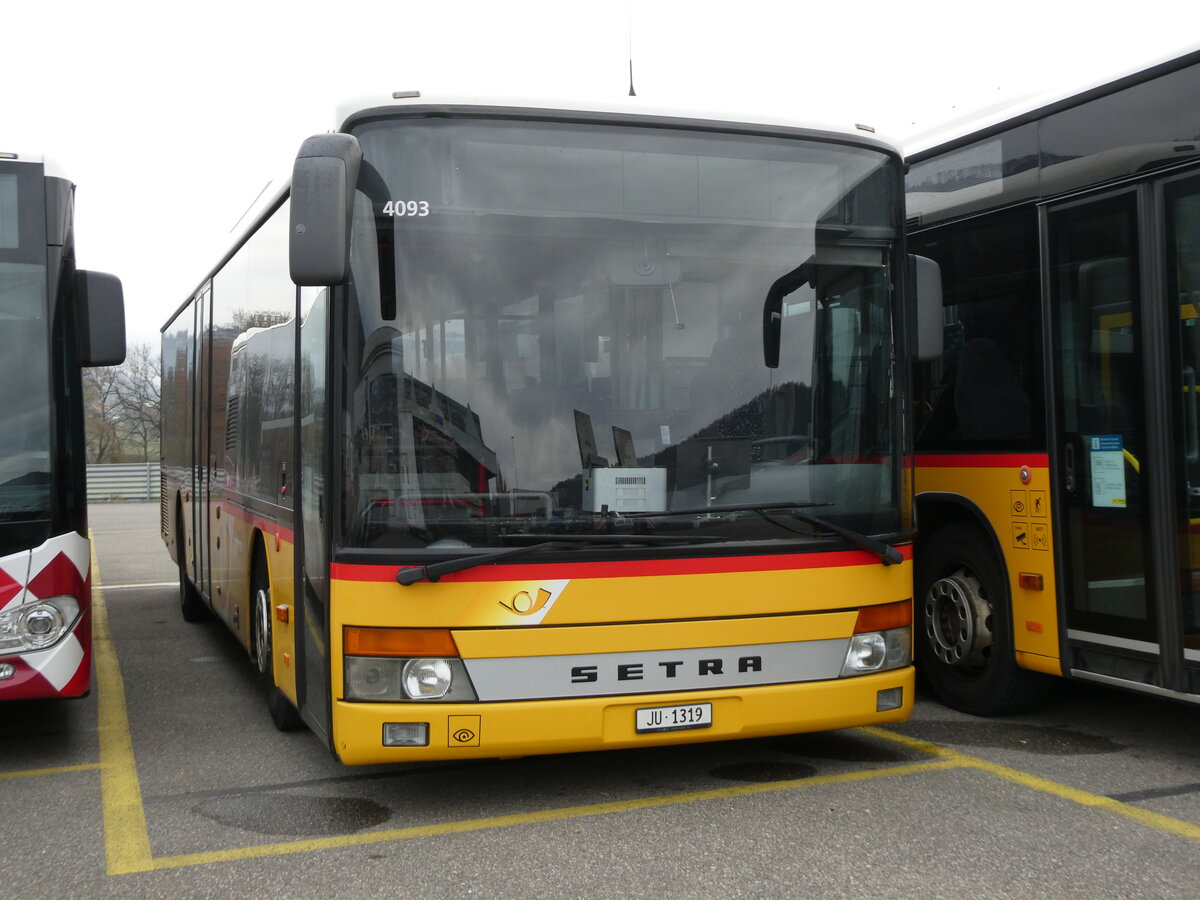 (230'608) - CarPostal Ouest - JU 1319 - Setra (ex Nr. 52; ex Stucki, Porrentruy Nr. 21) am 13. November 2021 in Develier, Parkplatz