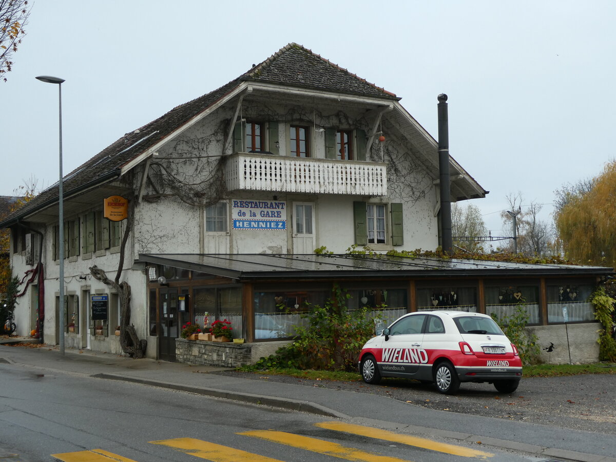 (230'739) - Wieland, Murten - Nr. 97/FR 330'776 - Fiat am 14. November 2021 in Faoug, Restaurant de la Gare