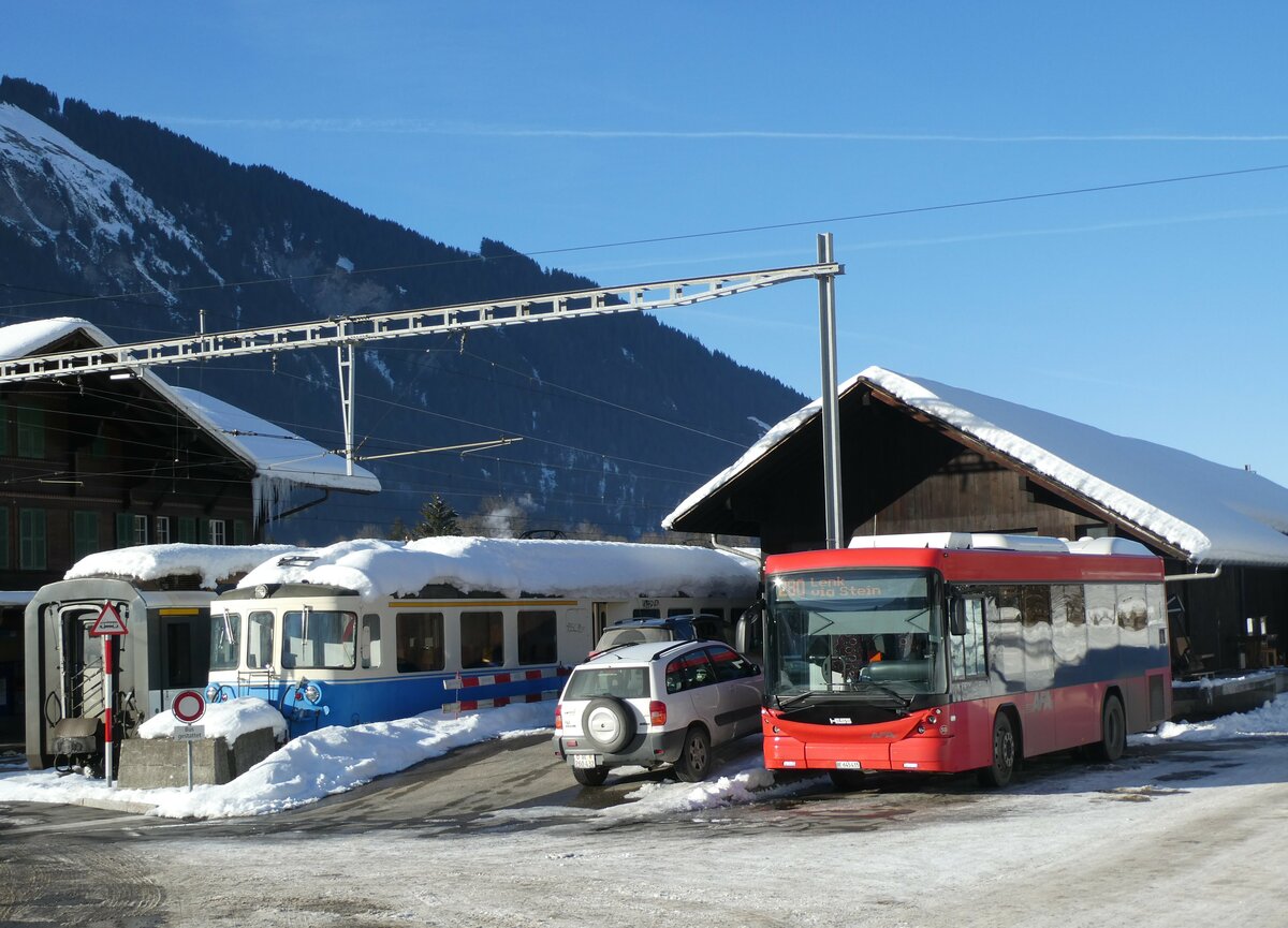 (231'538) - AFA Adelboden - Nr. 59/BE 645'415 - Scania/Hess am 20. Dezember 2021 beim Bahnhof Lenk