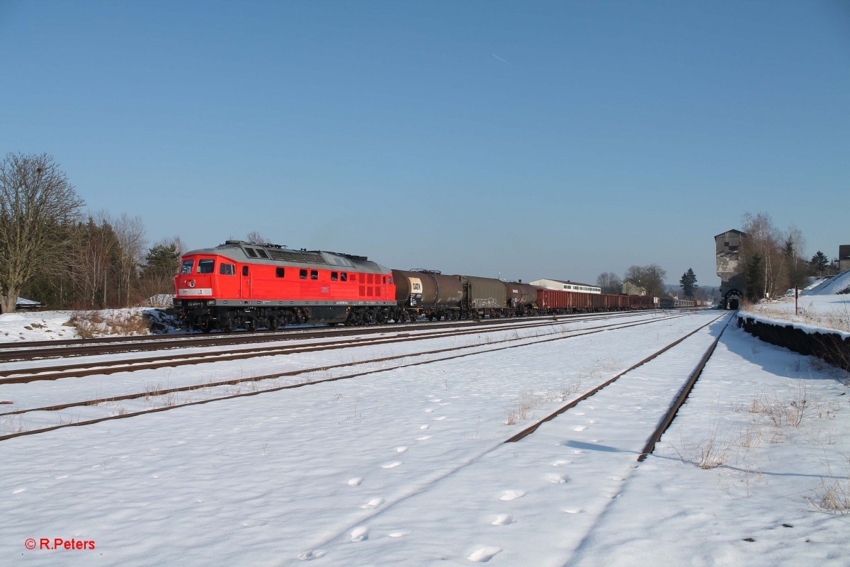 
232 609-9 durchfährt Pechbrunn mit dem 45365 NNR - XTCH. 16.02.15
