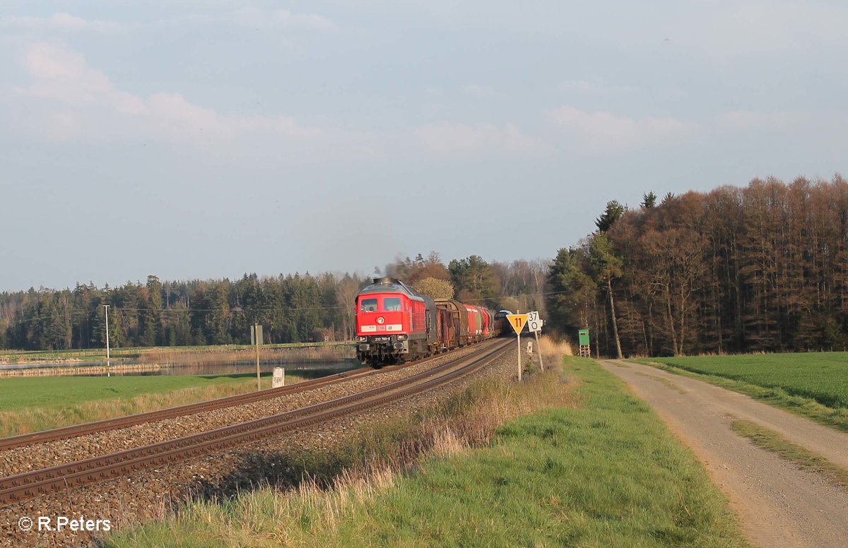 232 703-9 zieht bei Oberteich den 51717 Nürnberg - Leipzig Engelsdorf Frankenwald Umleiter. 12.04.16