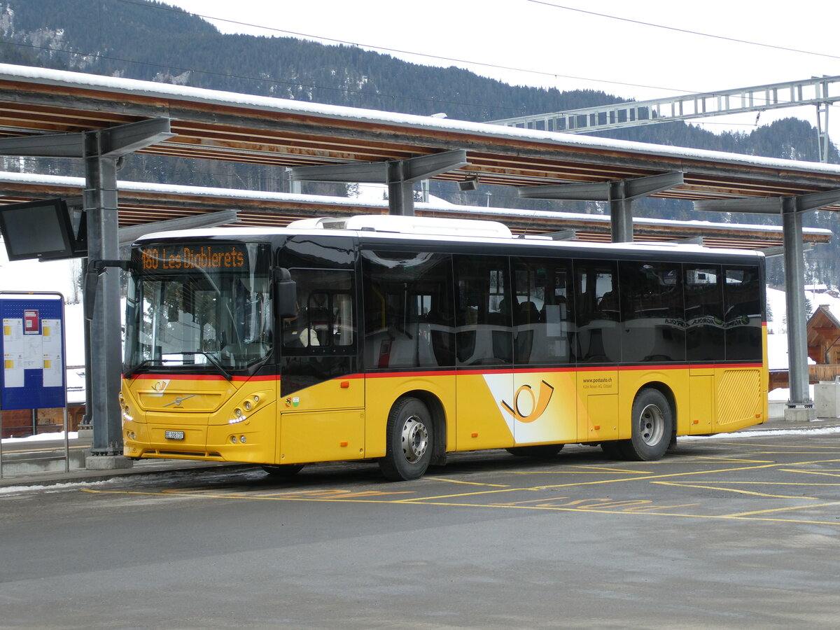(232'261) - Kbli, Gstaad - BE 308'737 - Volvo am 22. Januar 2022 beim Bahnhof Gstaad