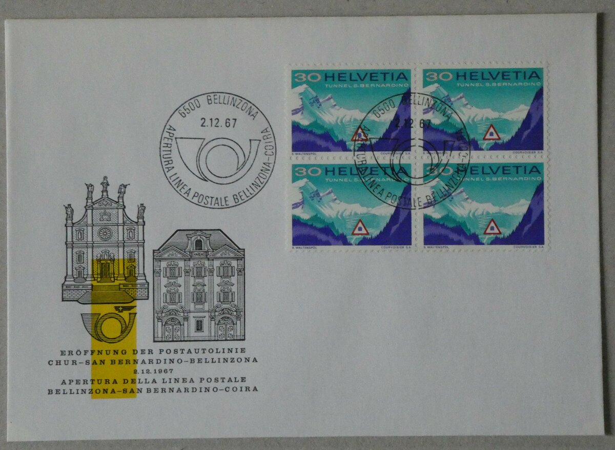 (232'491) - PTT-Briefumschlag vom 2. Dezember 1967 am 30. Januar 2022 in Thun