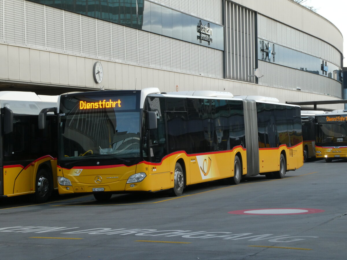 (232'626) - Steiner, Ortschwaben - Nr. 18/BE 42'726 - Mercedes am 6. Februar 2022 in Bern, Postautostation