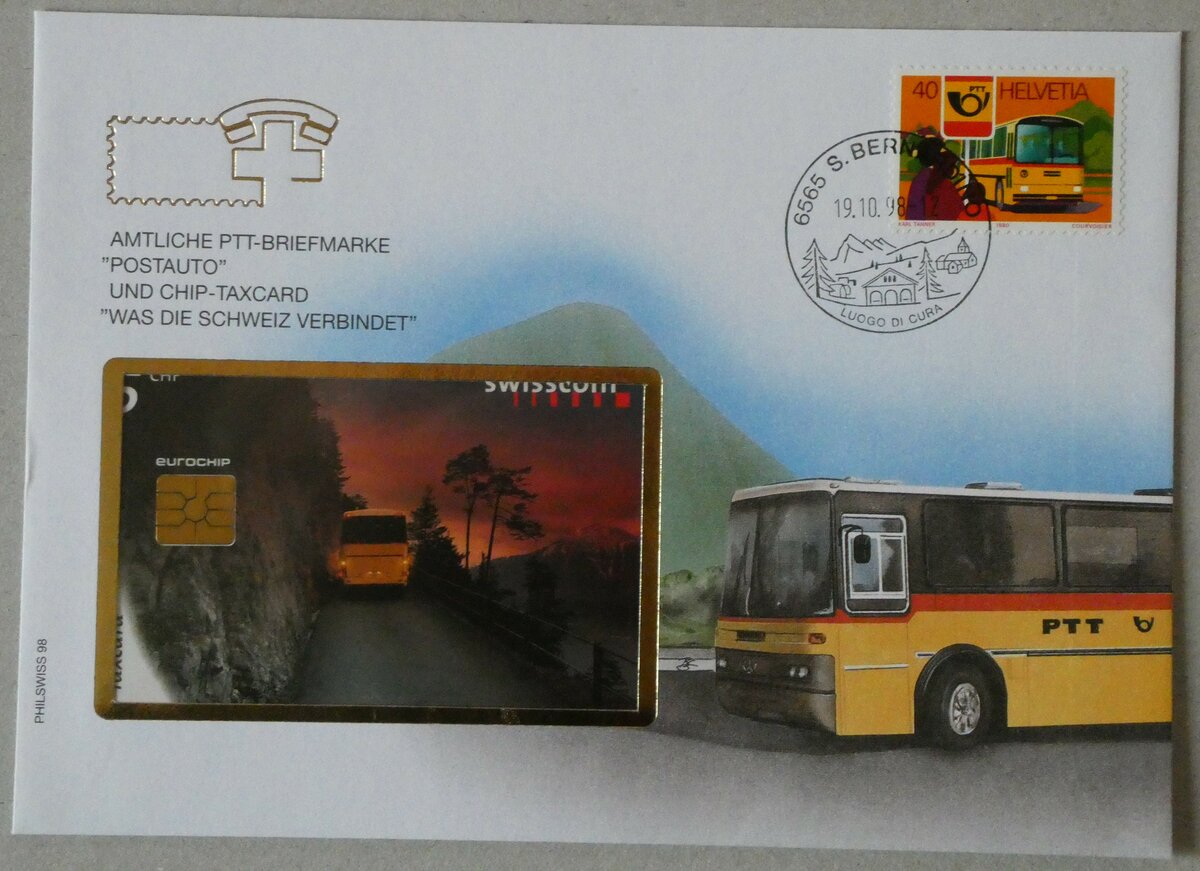 (232'813) - PTT-Briefumschlag vom 19. Oktober 1998 am 13. Februar 2022 in Thun
