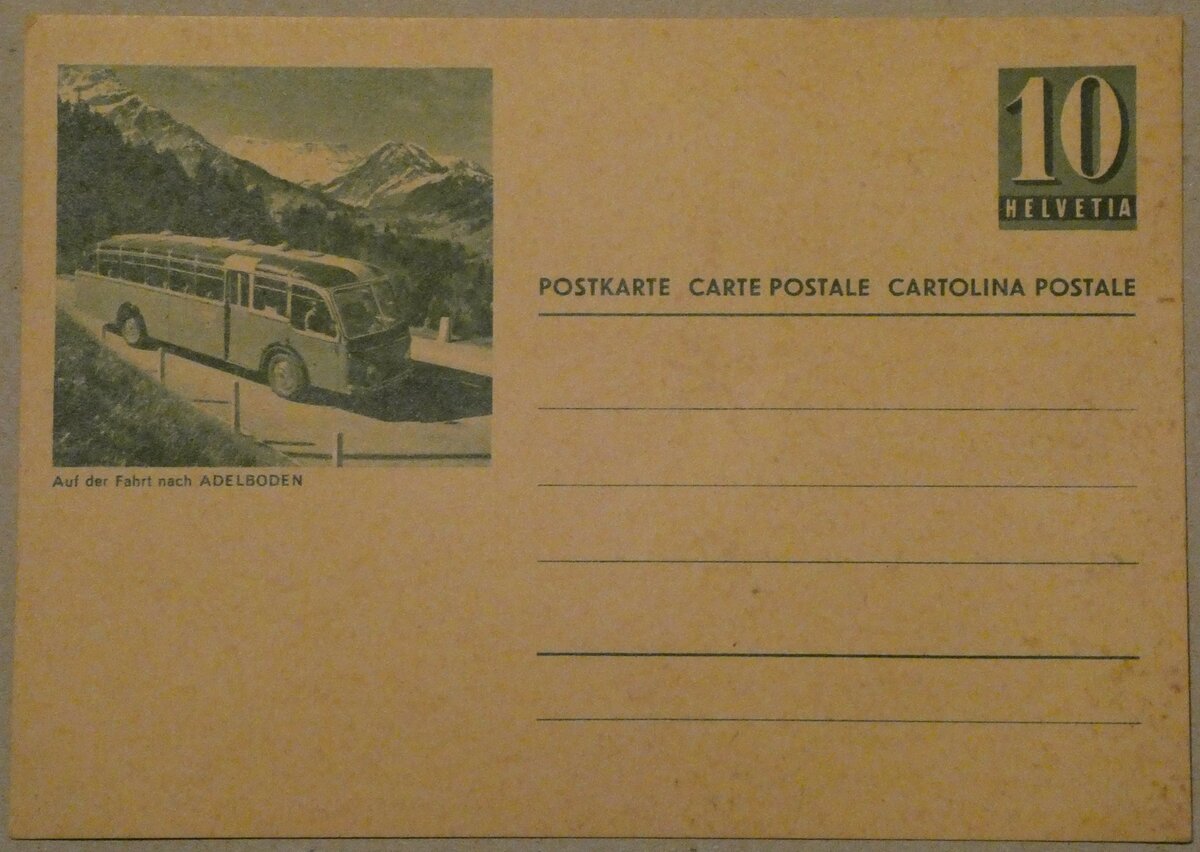 (232'986) - PTT-Postkarte  10 Rappen - Auf der Fahrt nach Adelboden - am 19. Februar 2022 in Thun