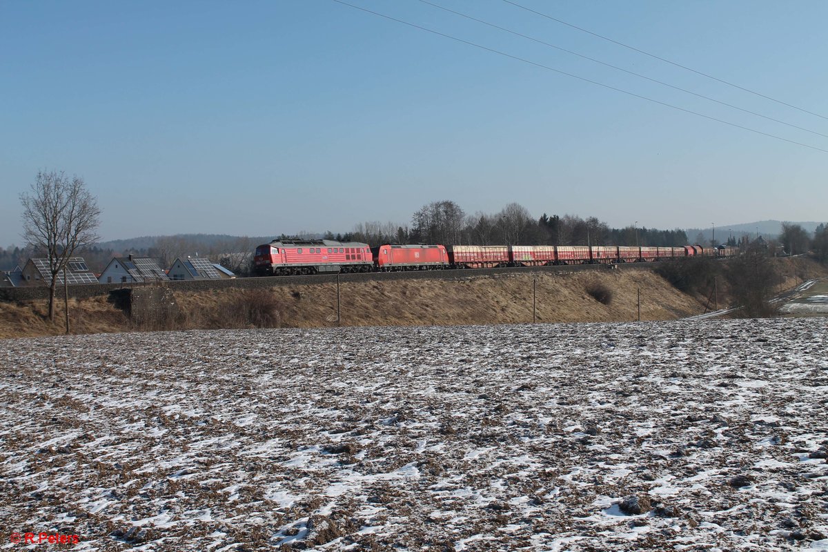 233 217 zieht den EZ716 N�rnberg - Zwickau samt 185 074 bei Pechbrunn. 21.02.18