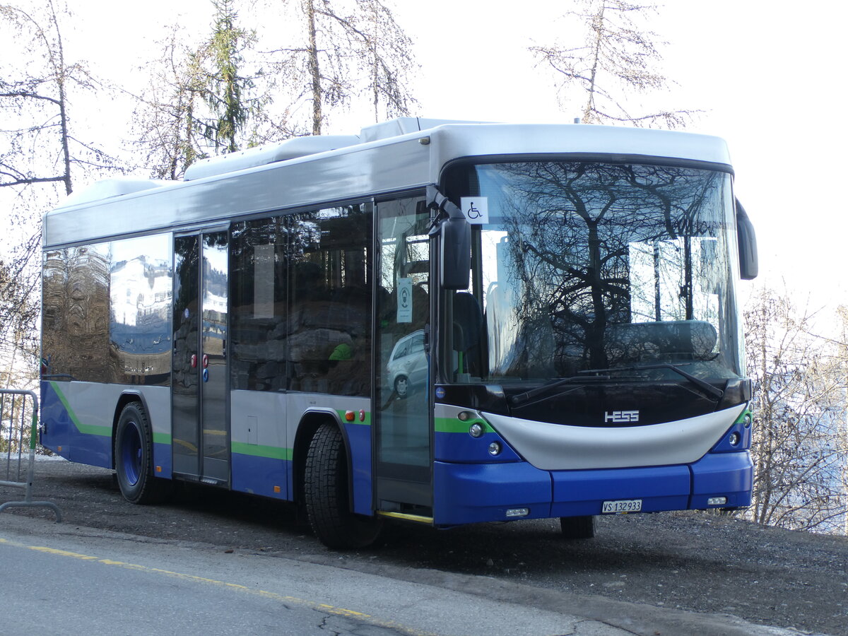 (233'018) - Interbus, Kerzers - VS 132'933 - Scania/Hess (ex TPL Lugano Nr. 208) am 20. Februar 2022 in Veysonnaz, Postgarage (Einsatz Theytaz)