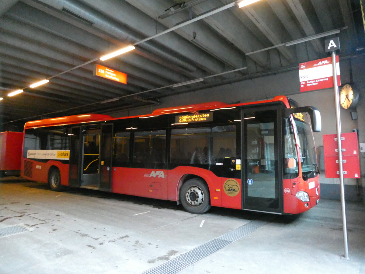 (233'106) - AFA Adelboden - Nr. 96/BE 823'926 - Mercedes am 23. Februar 2022 in Adelboden, Busstation