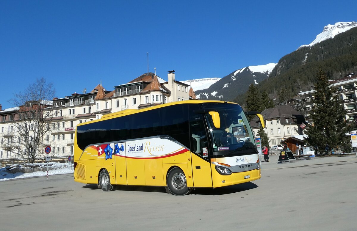 (233'246) - Oberland Reisen, Thun - Nr. 22/BE 92'977 - Setra (ex Grindelwaldbus, Grindelwald Nr. 22) am 27. Februar 2022 beim Bahnhof Grindelwald