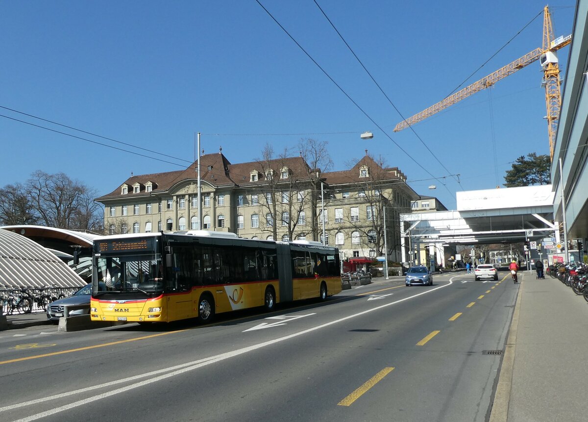 (233'598) - PostAuto Bern - Nr. 10'538/BE 827'669 - MAN (ex Nr. 669) am 9. Mrz 2022 in Bern, Schanzenstrasse