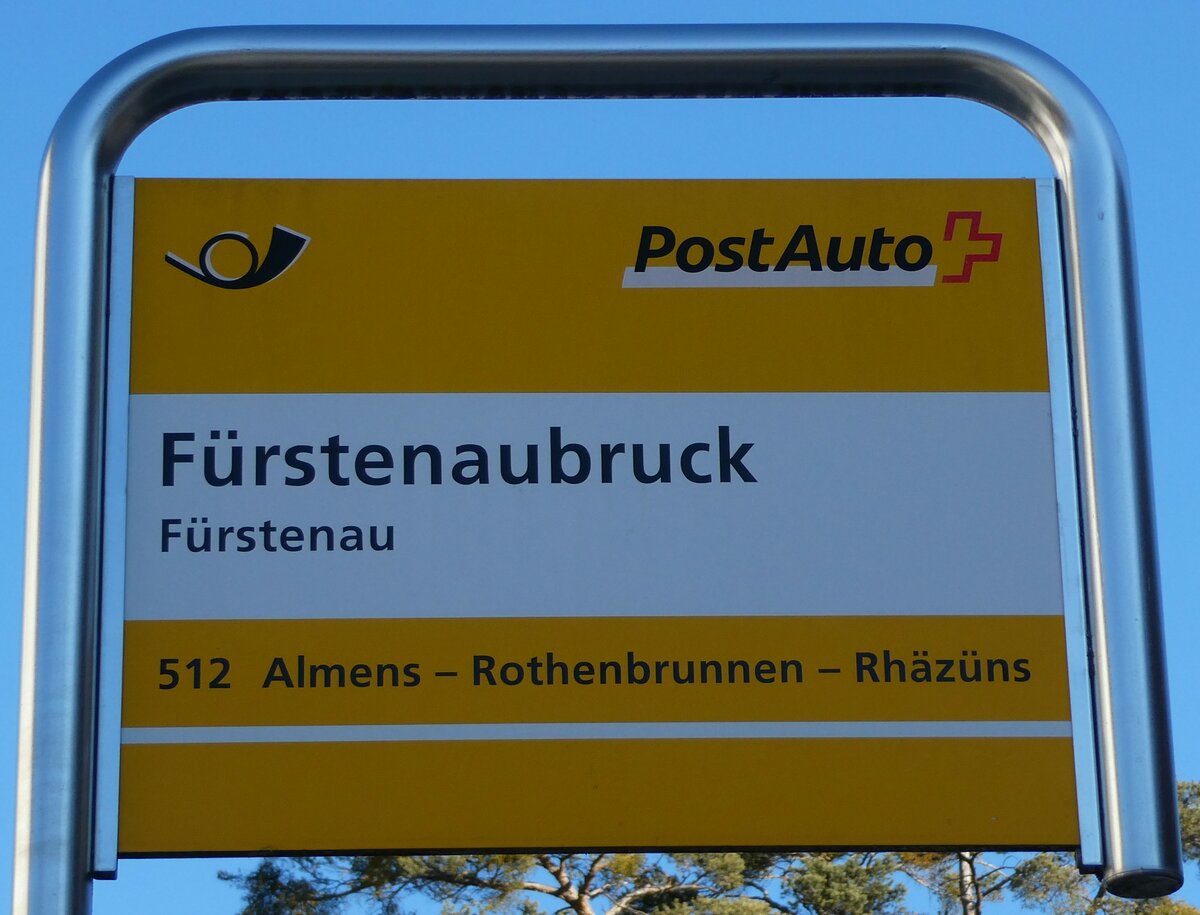 (233'640) - PostAuto-Haltestelle - Frstenau, Frstenaubruck - am 10. Mrz 2022
