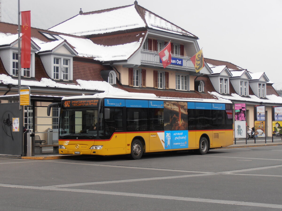 (234'197) - PostAuto Bern - BE 610'539 - Mercedes (ex BE 700'281; ex Schmocker, Stechelberg Nr. 2) am 3. April 2022 beim Bahnhof Interlaken Ost