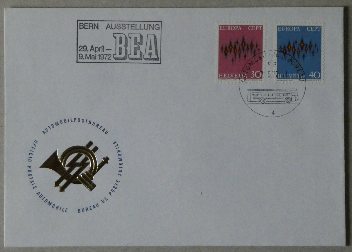(234'294) - PTT-Briefumschlag vom 7. Mai 1972 am 9. April 2022 in Thun