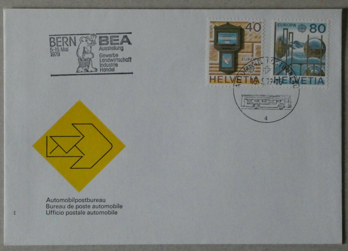 (234'297) - PTT-Briefumschlag vom 13. Mai 1979 am 9. April 2022 in Thun
