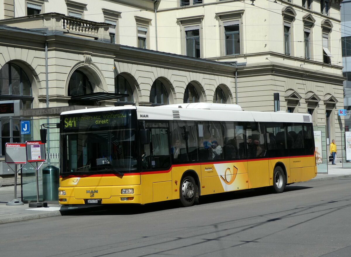 (234'339) - PostAuto Zrich - Nr. 192/ZH 781'186 - MAN (ex Nr. 37) am 10. April 2022 beim Hauptbahnhof Winterthur