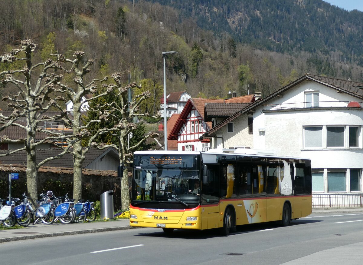(234'401) - PostAuto Zentralschweiz - Nr. 4/OW 10'023 - MAN (ex Dillier, Sarnen Nr. 4) am 11. April 2022 beim Bahnhof Sarnen