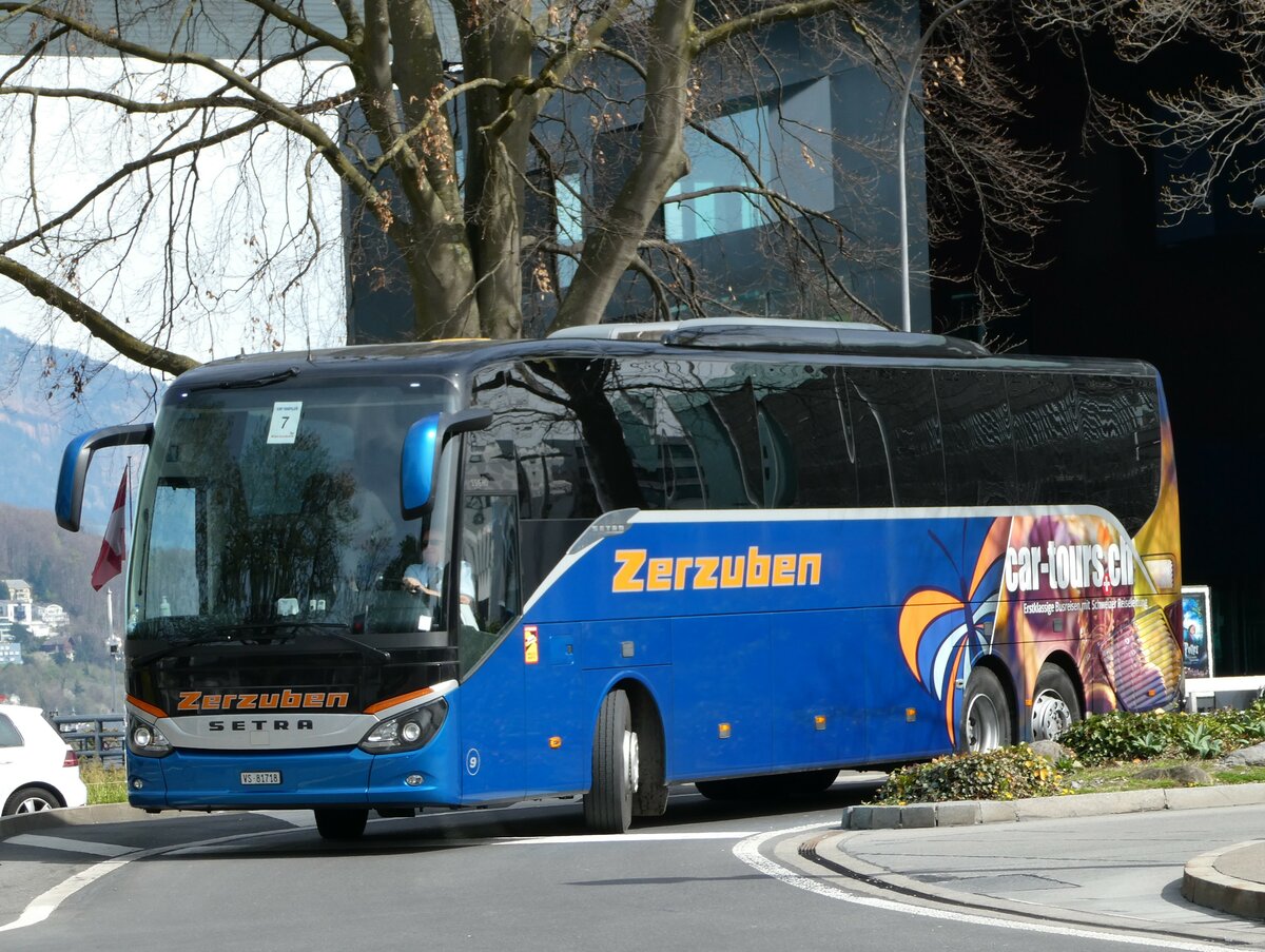 (234'473) - Zerzuben, Visp-Eyholz - Nr. 9/VS 81'718 - Setra am 11. April 2022 beim Bahnhof Luzern