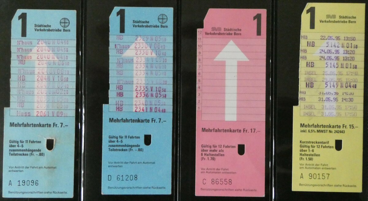 (235'087) - SVB-Mehrfahrtenkarten am 4. Mai 2022 in Thun