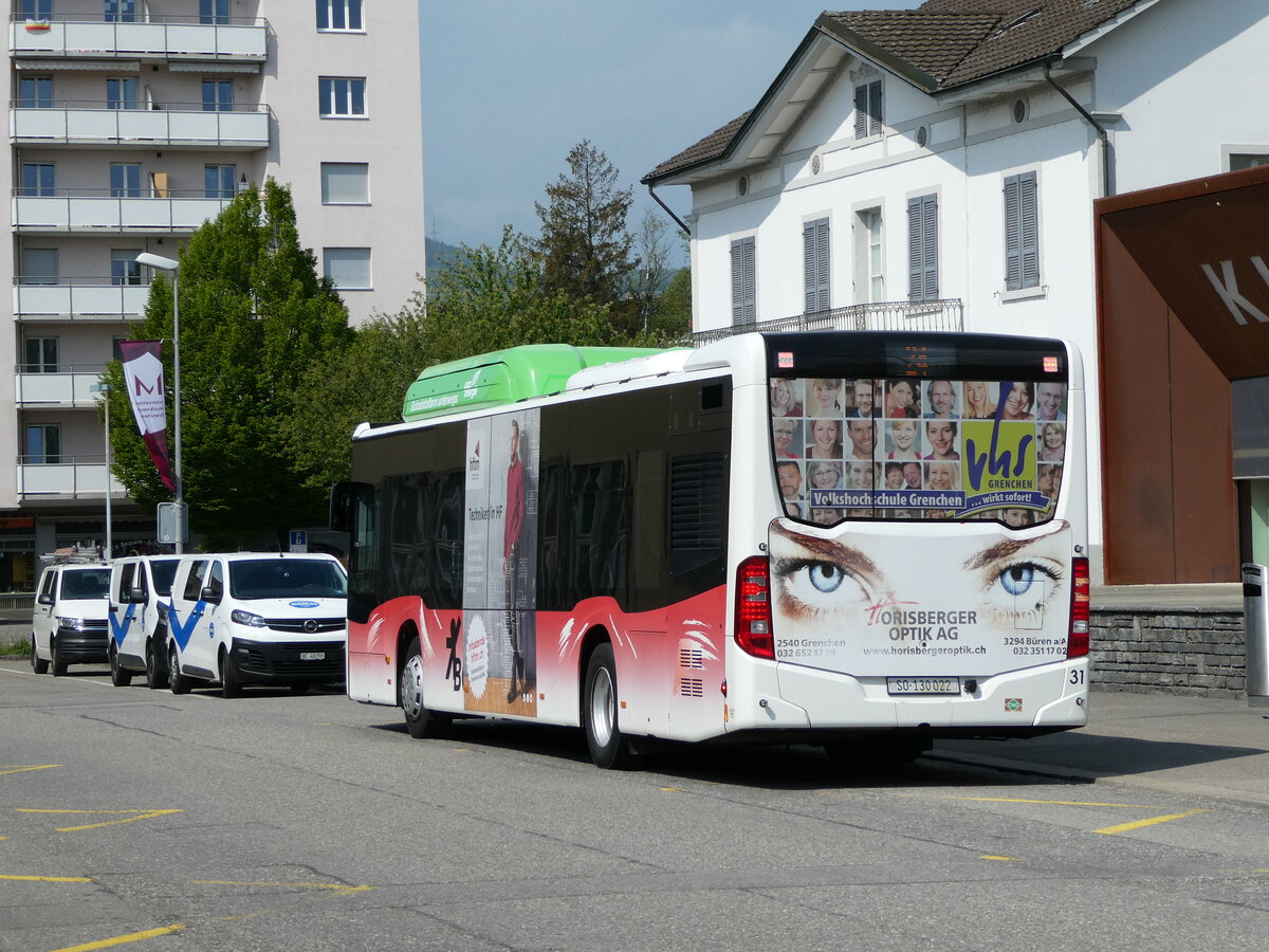 (235'130) - BGU Grenchen - Nr. 31/SO 130'022 - Mercedes am 4. Mai 2022 beim Bahnhof Grenchen Sd