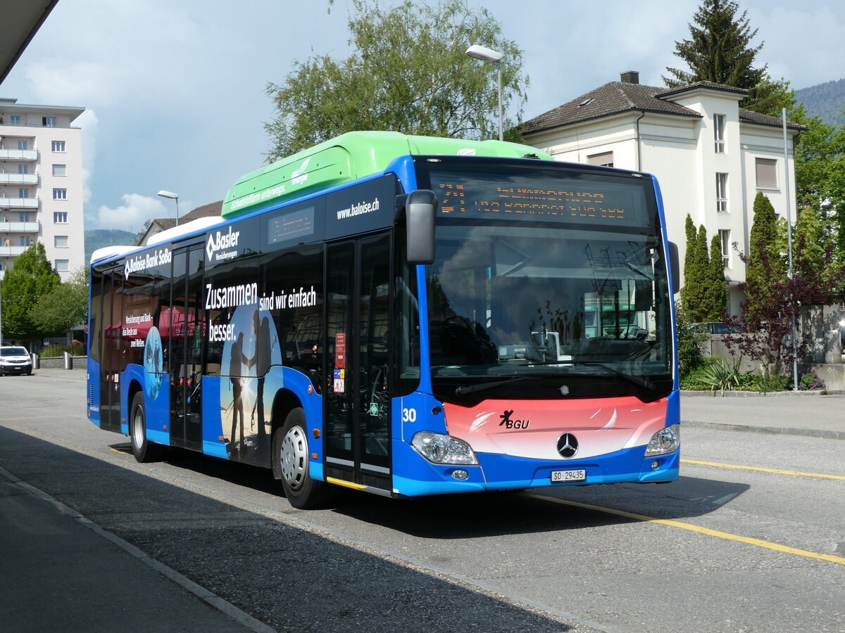 (235'133) - BGU Grenchen - Nr. 30/SO 29'435 - Mercedes am 4. Mai 2022 beim Bahnhof Grenchen Sd