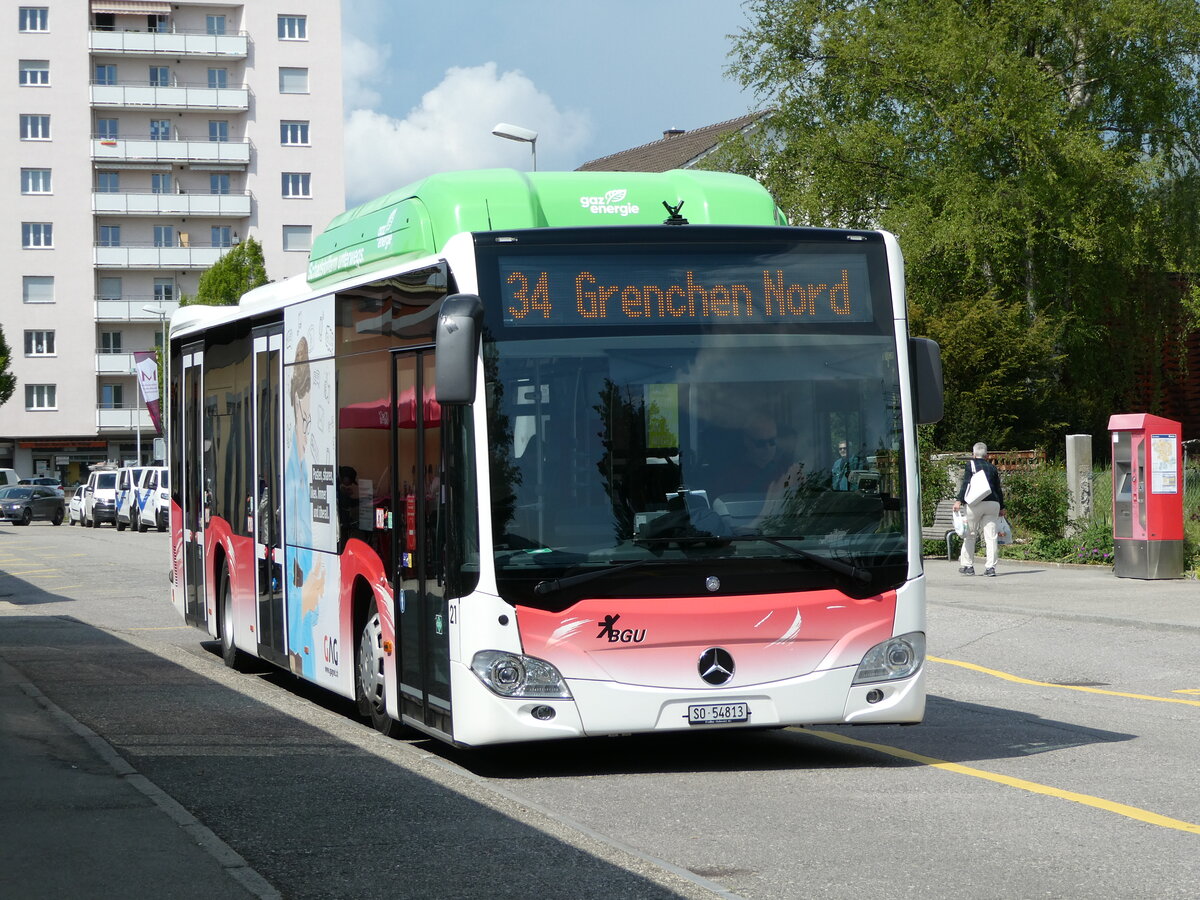 (235'134) - BGU Grenchen - Nr. 21/SO 54'813 - Mercedes am 4. Mai 2022 beim Bahnhof Grenchen Sd
