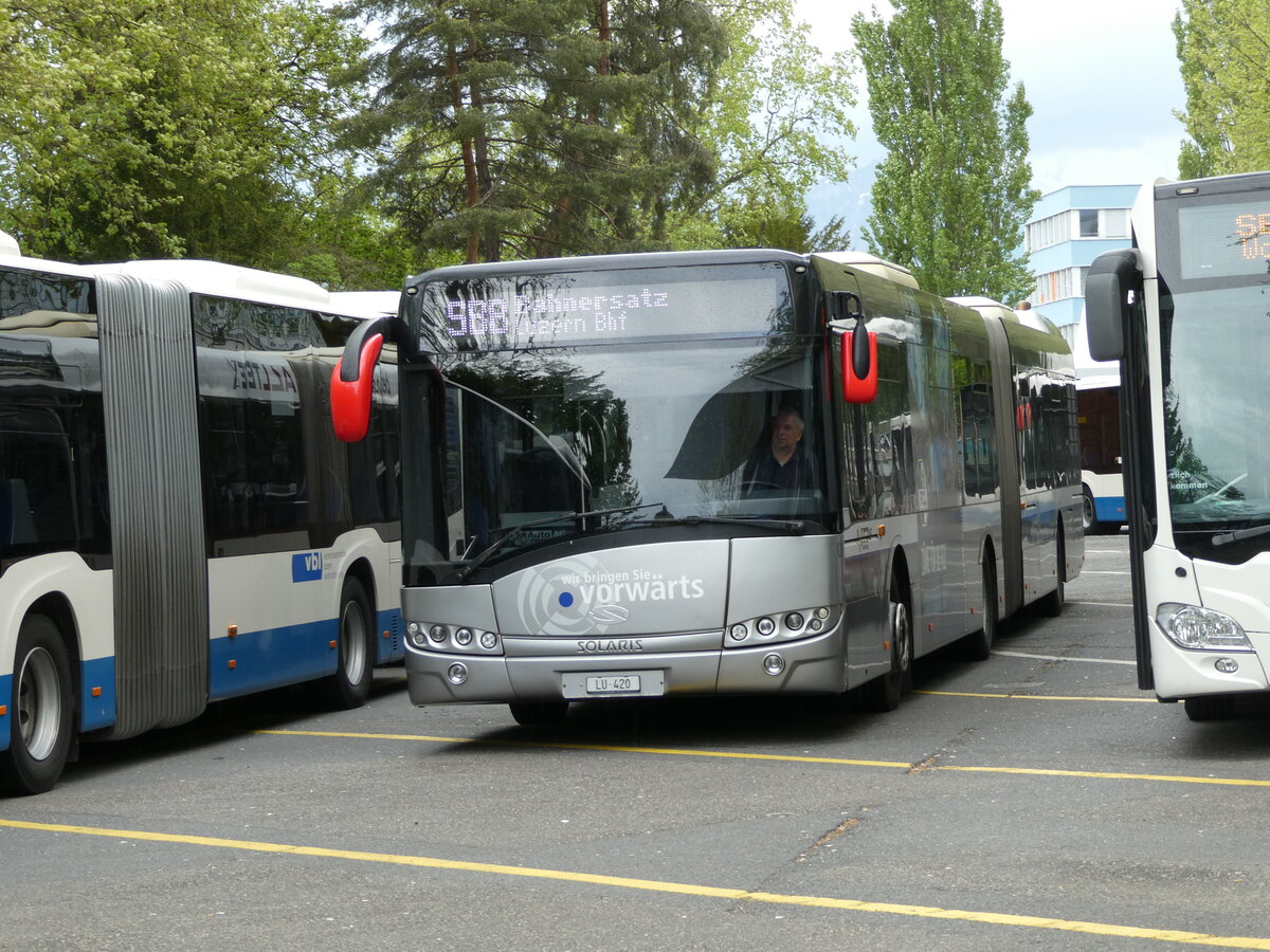 (235'230) - AAGR Rothenburg - Nr. 1/LU 420 - Solaris am 4. Mai 2022 in Luzern, Inseli-P
