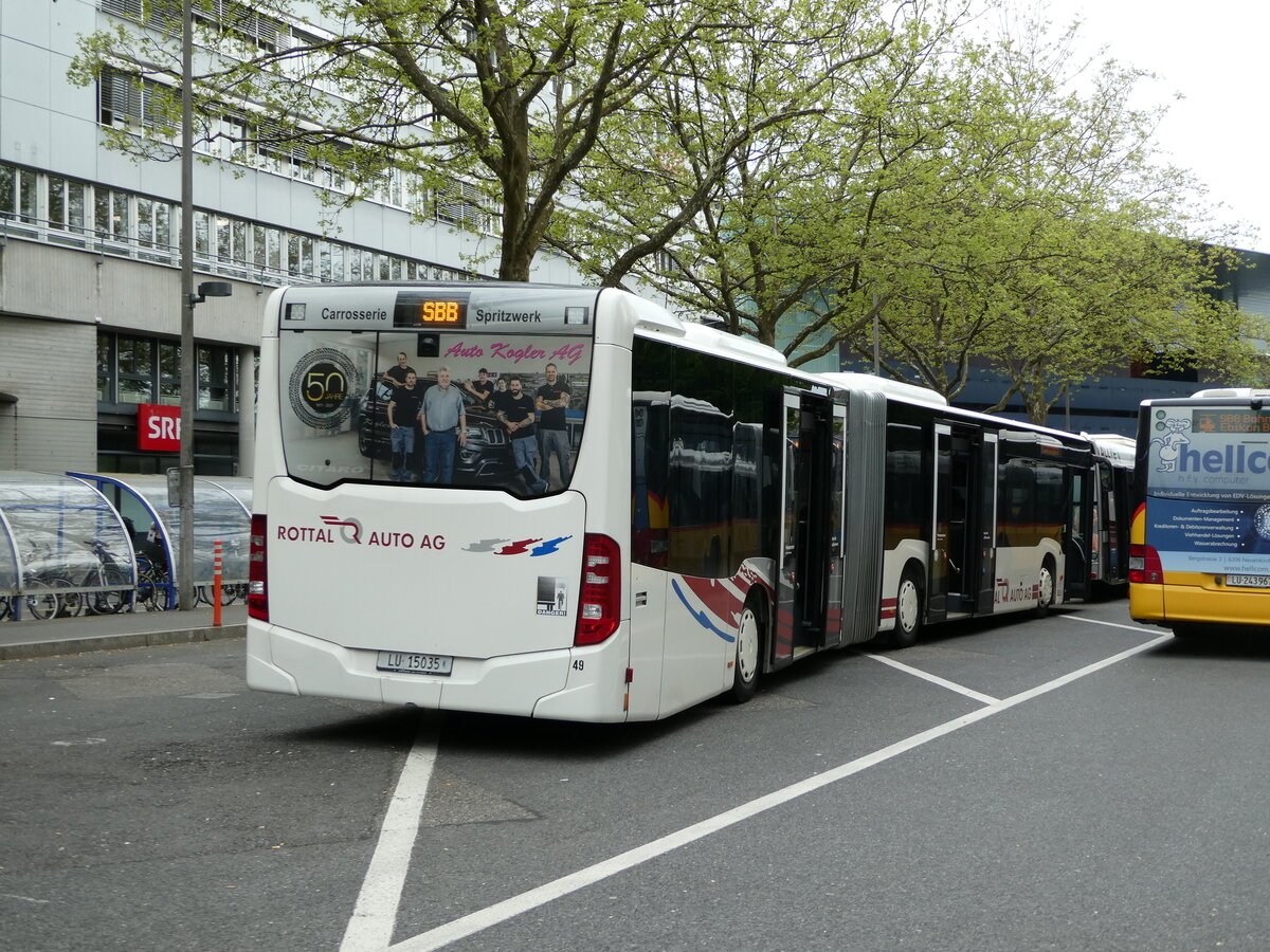 (235'233) - ARAG Ruswil - Nr. 49/LU 15'035 - Mercedes am 4. Mai 2022 in Luzern, Inseli-P