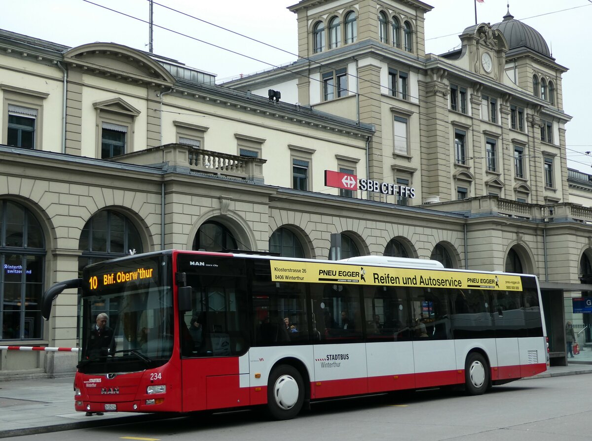 (235'266) - SW Winterthur - Nr. 234/ZH 329'234 - MAN am 7. Mai 2022 beim Hauptbahnhof Winterthur