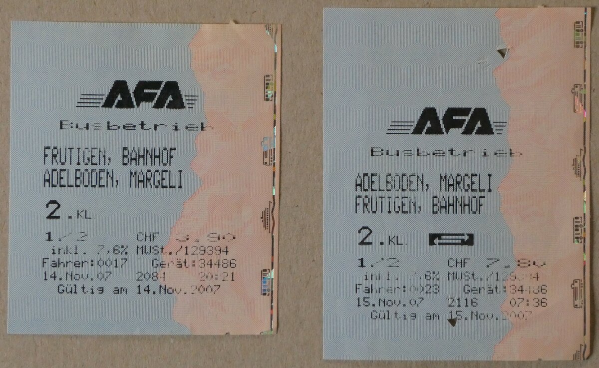 (235'541) - AFA-Einzelbillette am 9. Mai 2022 in Thun