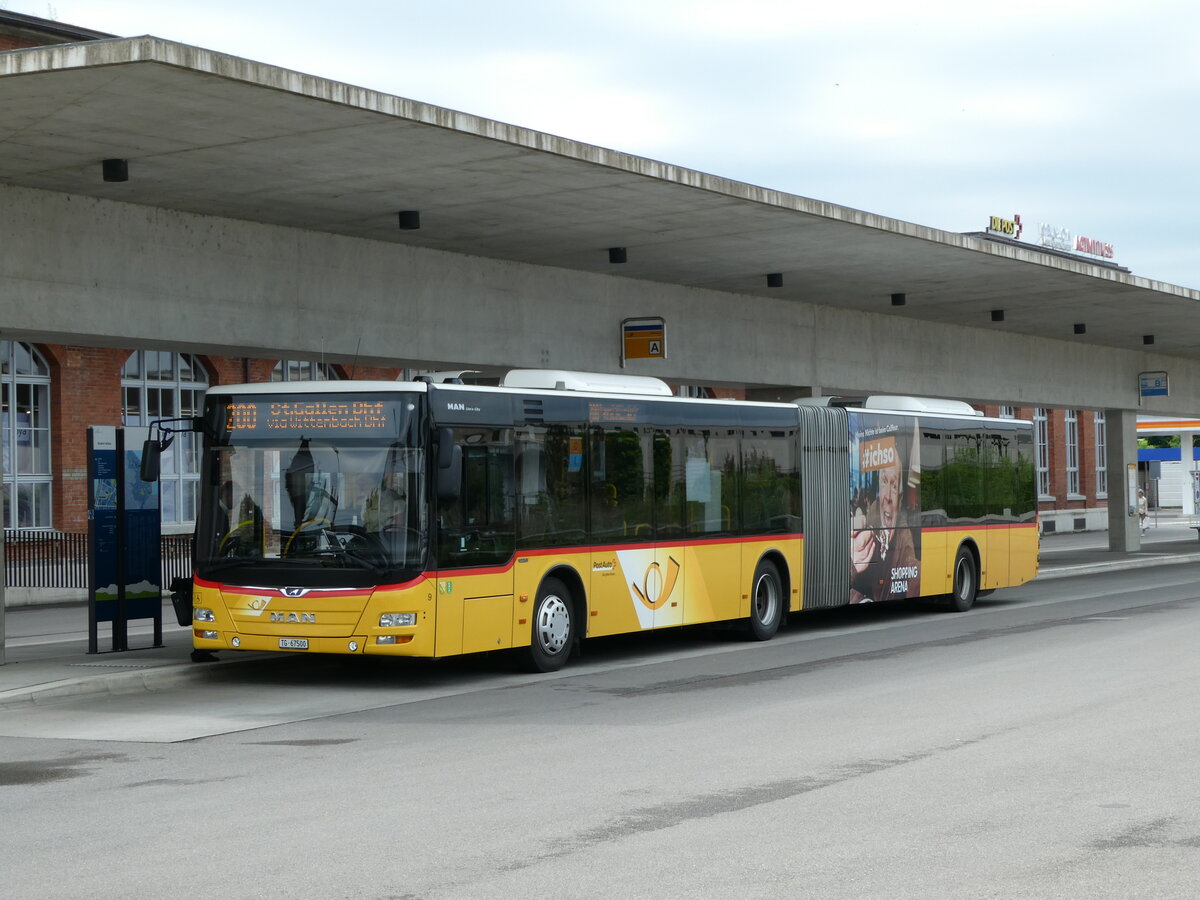 (235'992) - Eurobus, Arbon - Nr. 9/TG 67'500 - MAN am 21. Mai 2022 in Arbon, Bushof