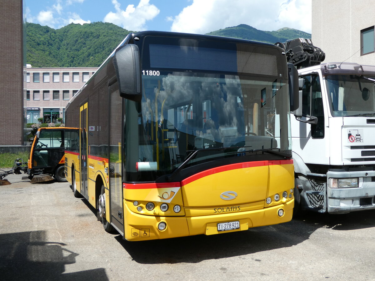 (236'315) - AutoPostale Ticino - TI 278'921 - Solaris am 26. Mai 2022 in Manno, Garage VIT