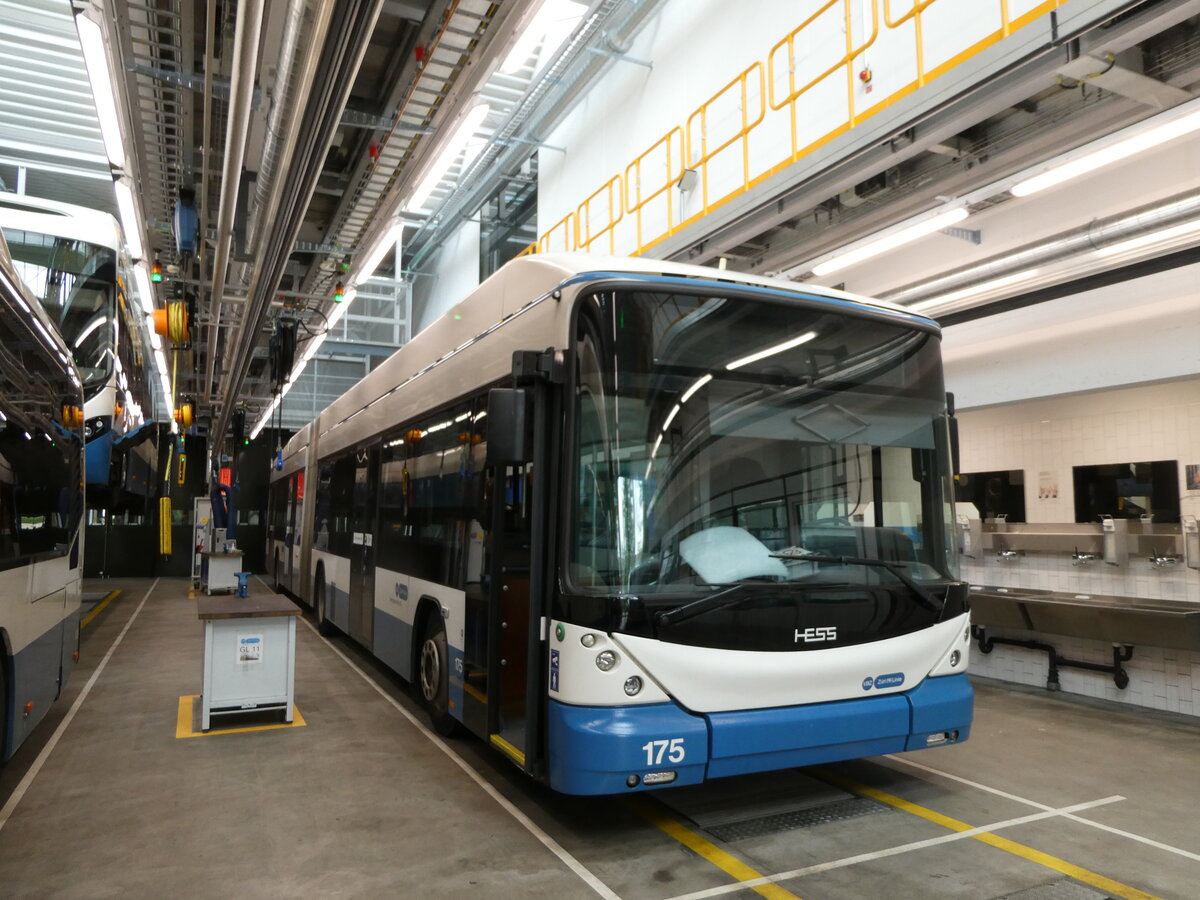 (236'444) - VBZ Zrich - Nr. 175 - Hess/Hess Gelenktrolleybus am 28. Mai 2022 in Zrich, Garage Hardau