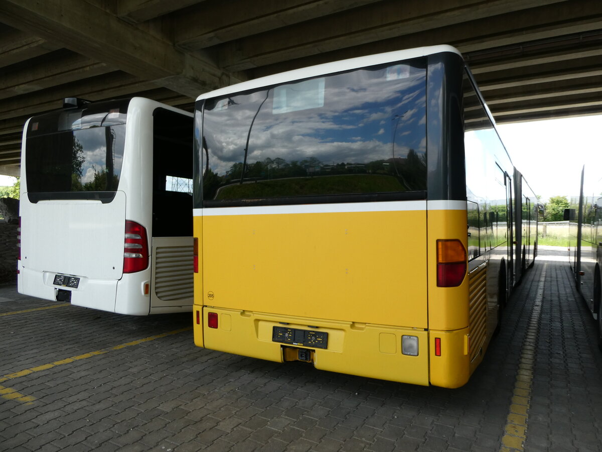 (236'504) - Interbus, Yverdon - Nr. 205 - Mercedes (ex Twerenbold, Baden Nr. 19; ex Steffen, Remetschwil Nr. 95; ex PostAuto Nordschweiz) am 29. Mai 2022 in Kerzers, Murtenstrasse