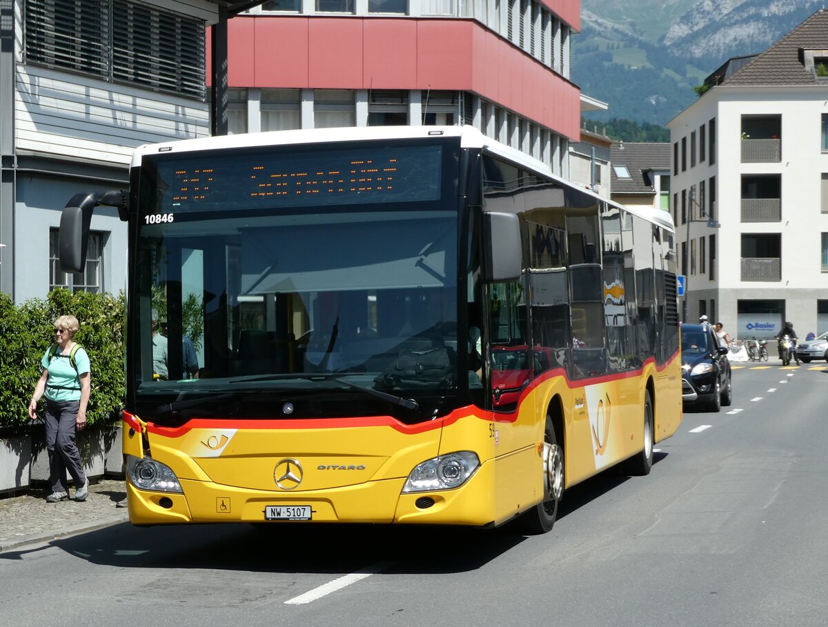 (236'654) - PostAuto Zentralschweiz - Nr. 59/NW 5107 - Mercedes (ex Nr. 12; ex Thepra, Stans Nr. 12) am 4. Juni 2022 beim Bahnhof Sarnen