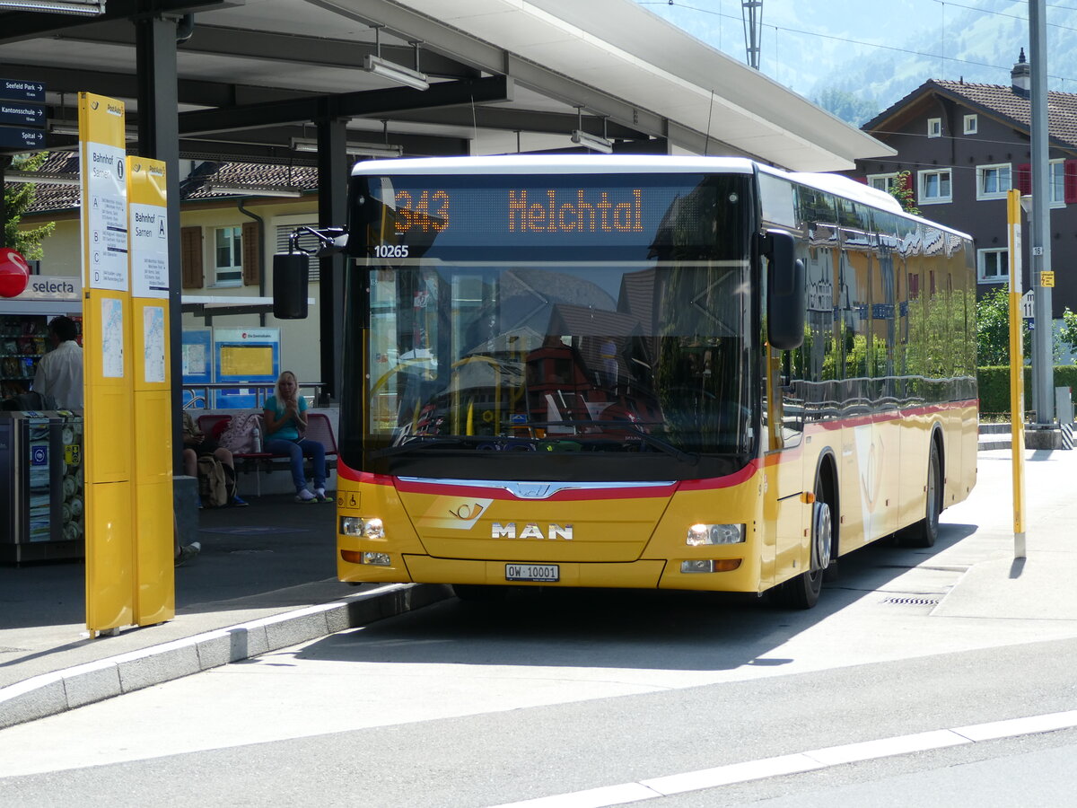 (236'696) - PostAuto Zentralschweiz - Nr. 9/OW 10'001 - MAN (ex Dillier, Sarnen Nr. 9) am 4. Juni 2022 beim Bahnhof Sarnen