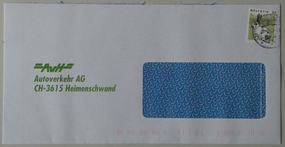 (236'840) - AvH-Briefumschlag vom 29. Mai 1997 am 6. Juni 2022 in Thun