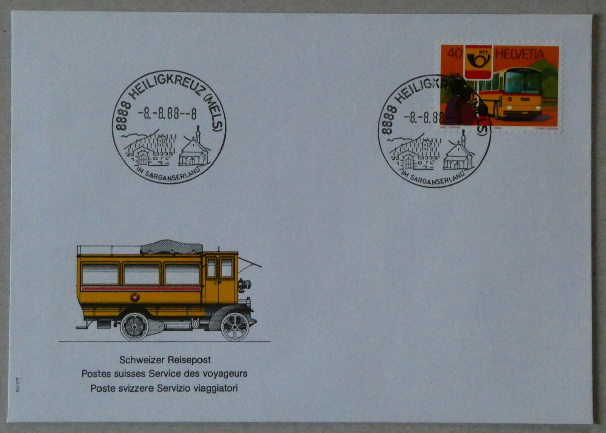 (237'528) - PTT-Briefumschlag vom 8. August 1988 am 25. Juni 2022