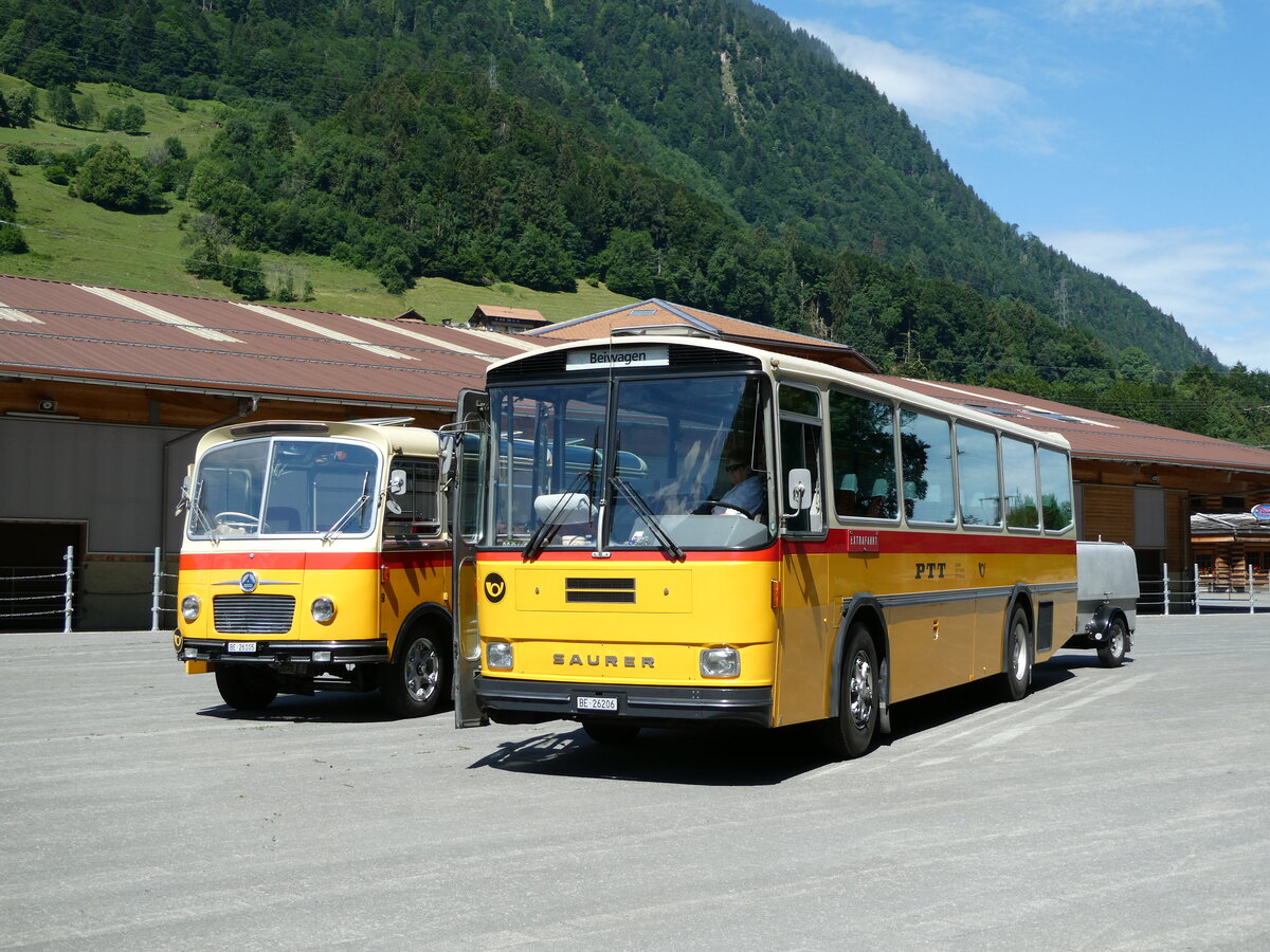 (237'567) - Schmid, Thrishaus - BE 26'206 - Saurer/Tscher (ex P 24'244) am 26. Juni 2022 in Mlenen, Kanderarena