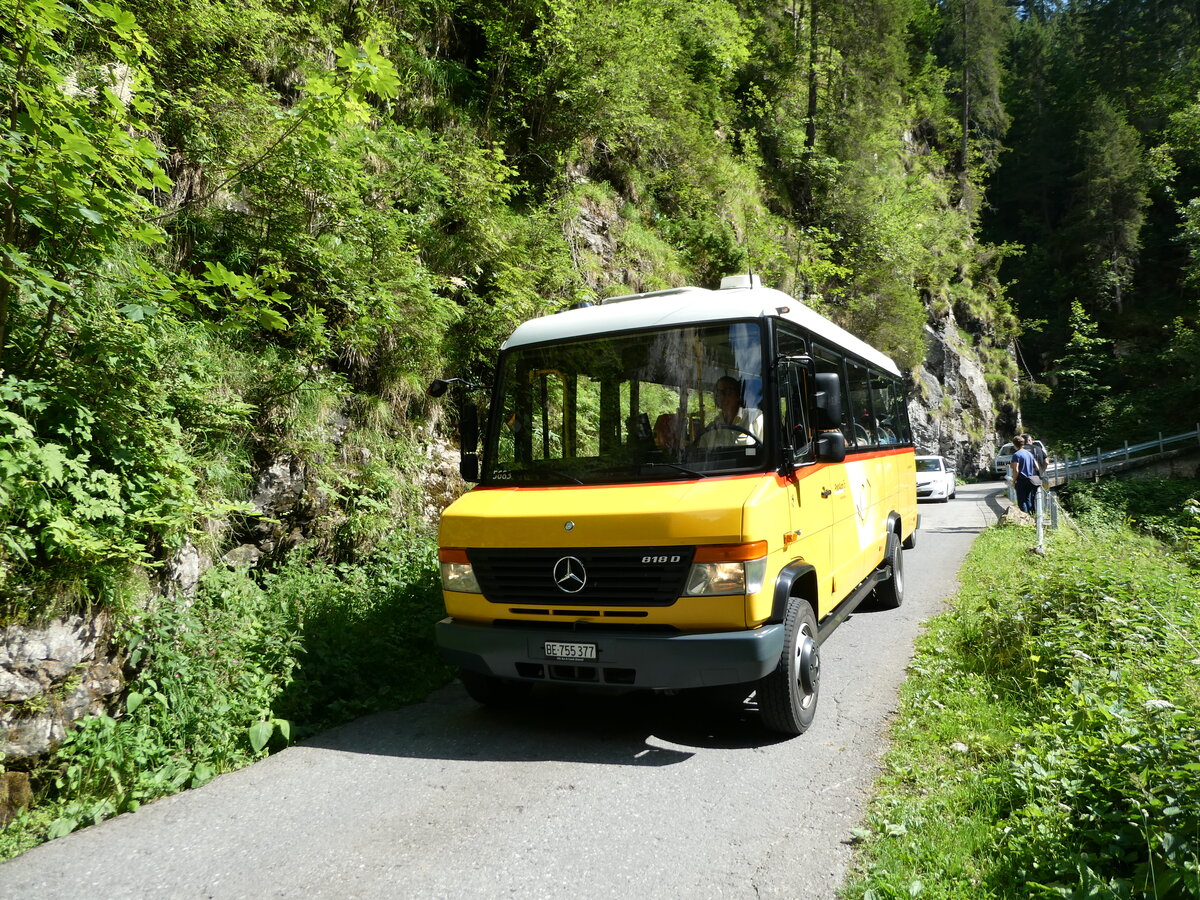 (237'697) - PostAuto Bern - BE 755'377 - Mercedes/Kusters am 26. Juni 2022 in Kiental, Tschingel