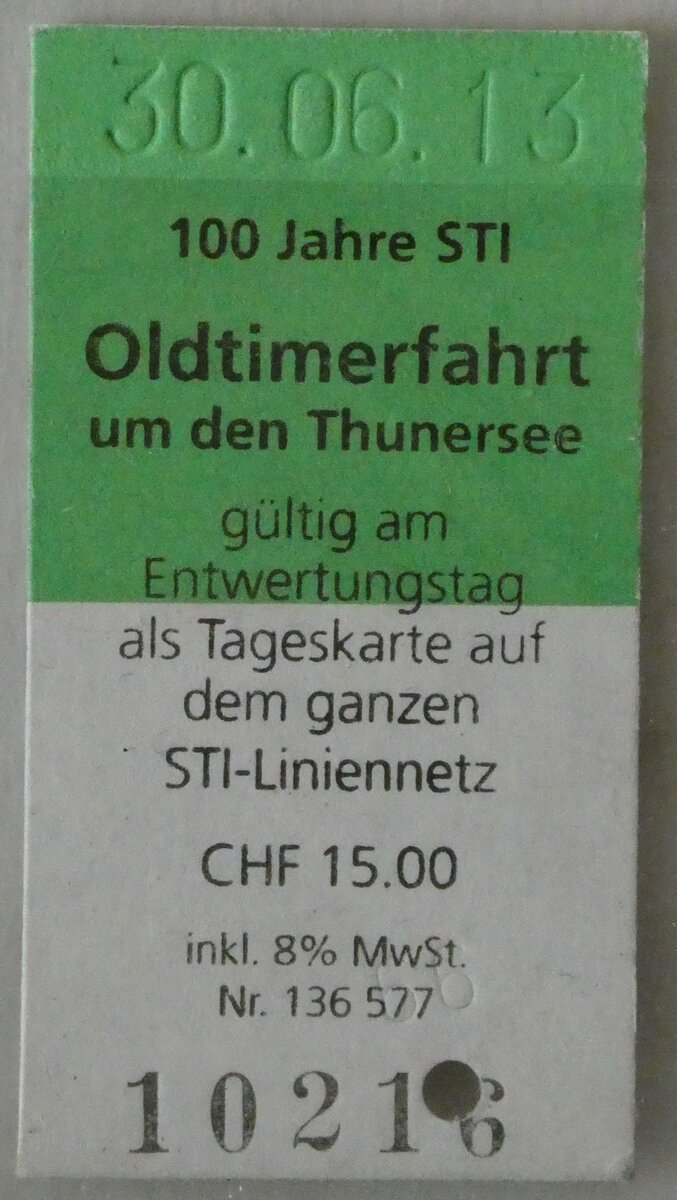(238'288) - 100 Jahre STI Oldtimerfahrt um den Thunersee vom 30. Juni 2013 am 18. Juli 2022 in Thun