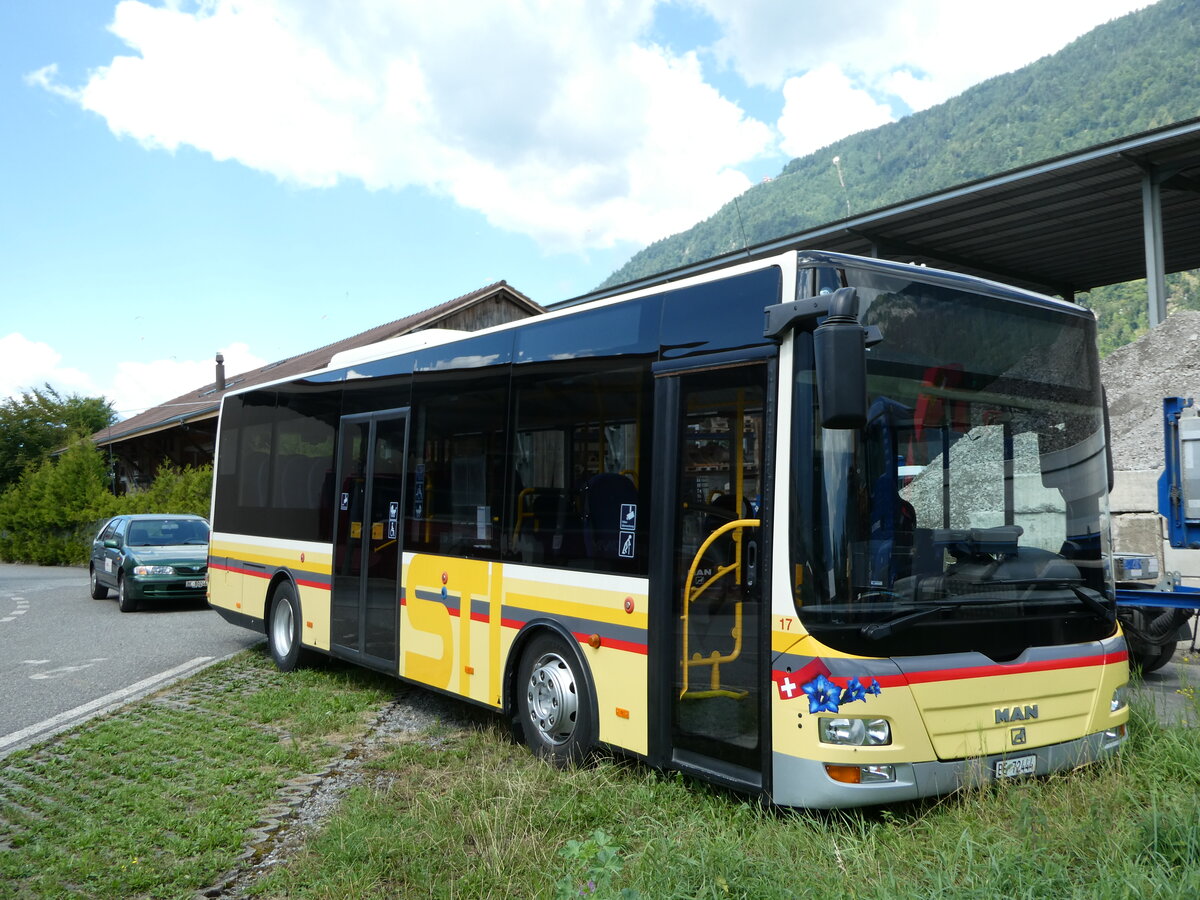 (238'586) - Grindelwaldbus, Grindelwald - Nr. 17/BE 72'444 - MAN/Gppel (ex STI Thun Nr. 133) am 30. Juli 2022 in Interlaken, Garage