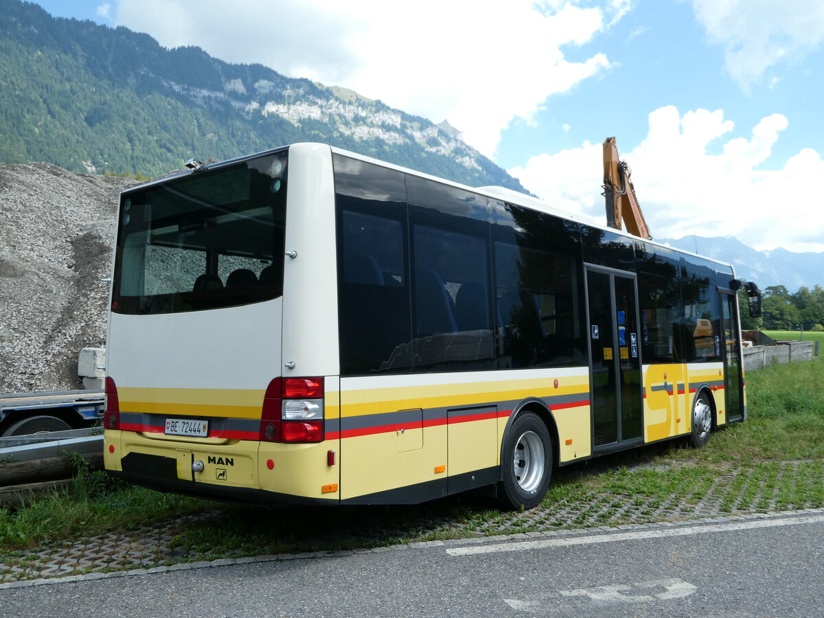 (238'588) - Grindelwaldbus, Grindelwald - Nr. 17/BE 72'444 - MAN/Gppel (ex STI Thun Nr. 133) am 30. Juli 2022 in Interlaken, Garage