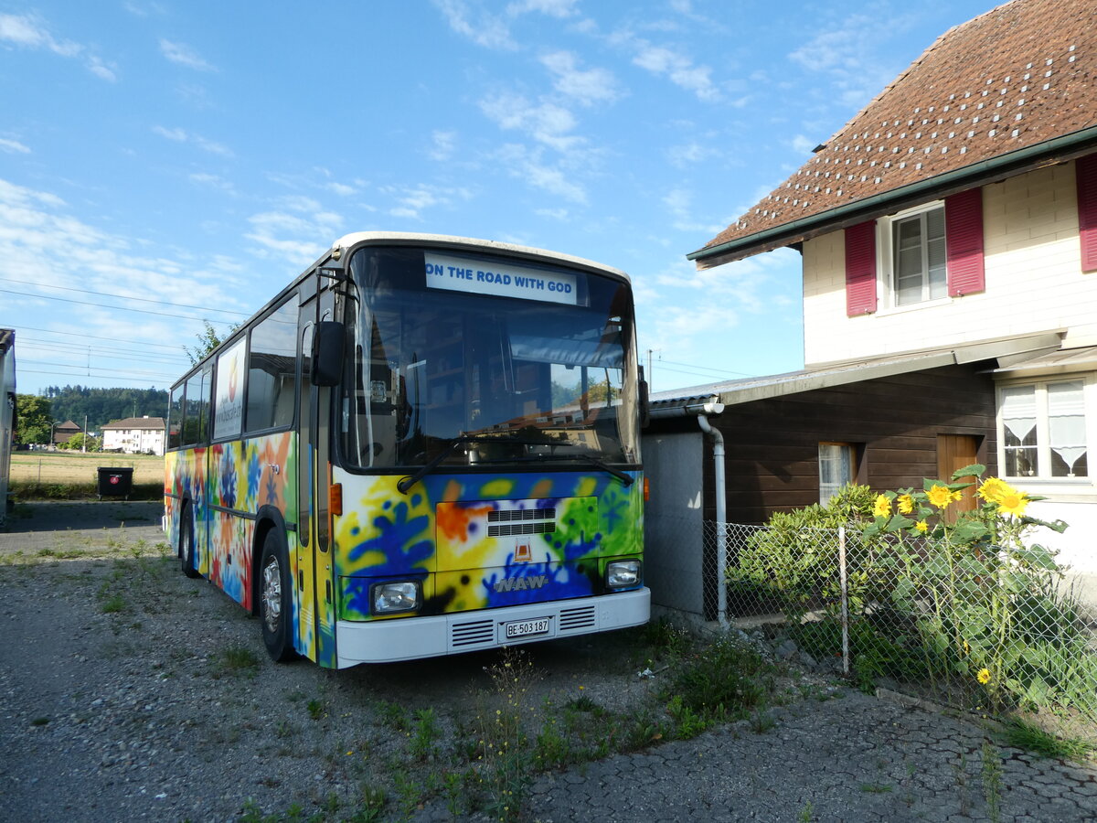 (238'731) - Buscafe, Wattenwil - BE 503'187 - NAW/R&J (ex Koch, Giswil; ex KWO Innertkirchen; ex Heim, Flums) am 1. August 2022 in Schpfen, Lyssstrasse