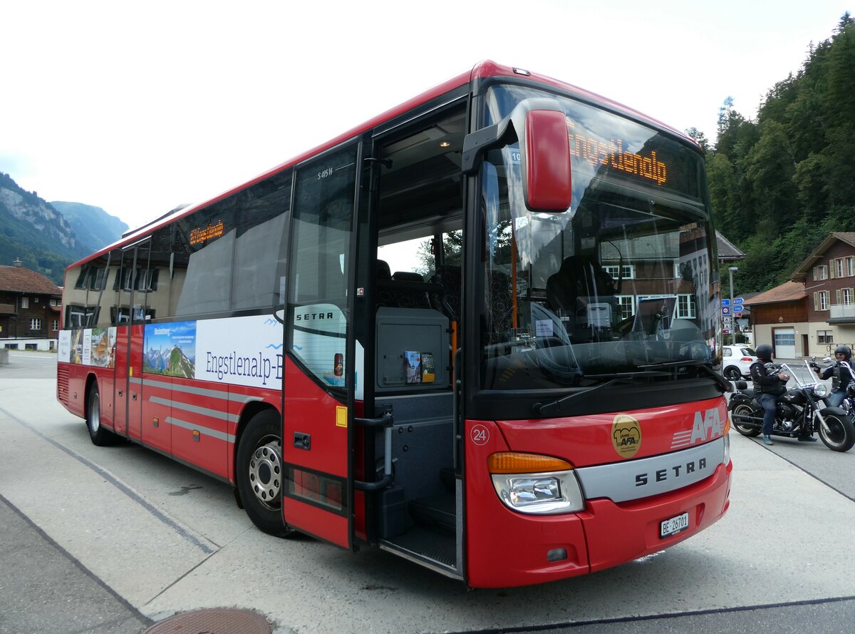 (238'800) - AFA Adelboden - Nr. 24/BE 26'701 - Setra am 1. August 2022 in Innertkirchen, Grimseltor (Einsatz: PostAuto fr Engstlenalp-Bus)