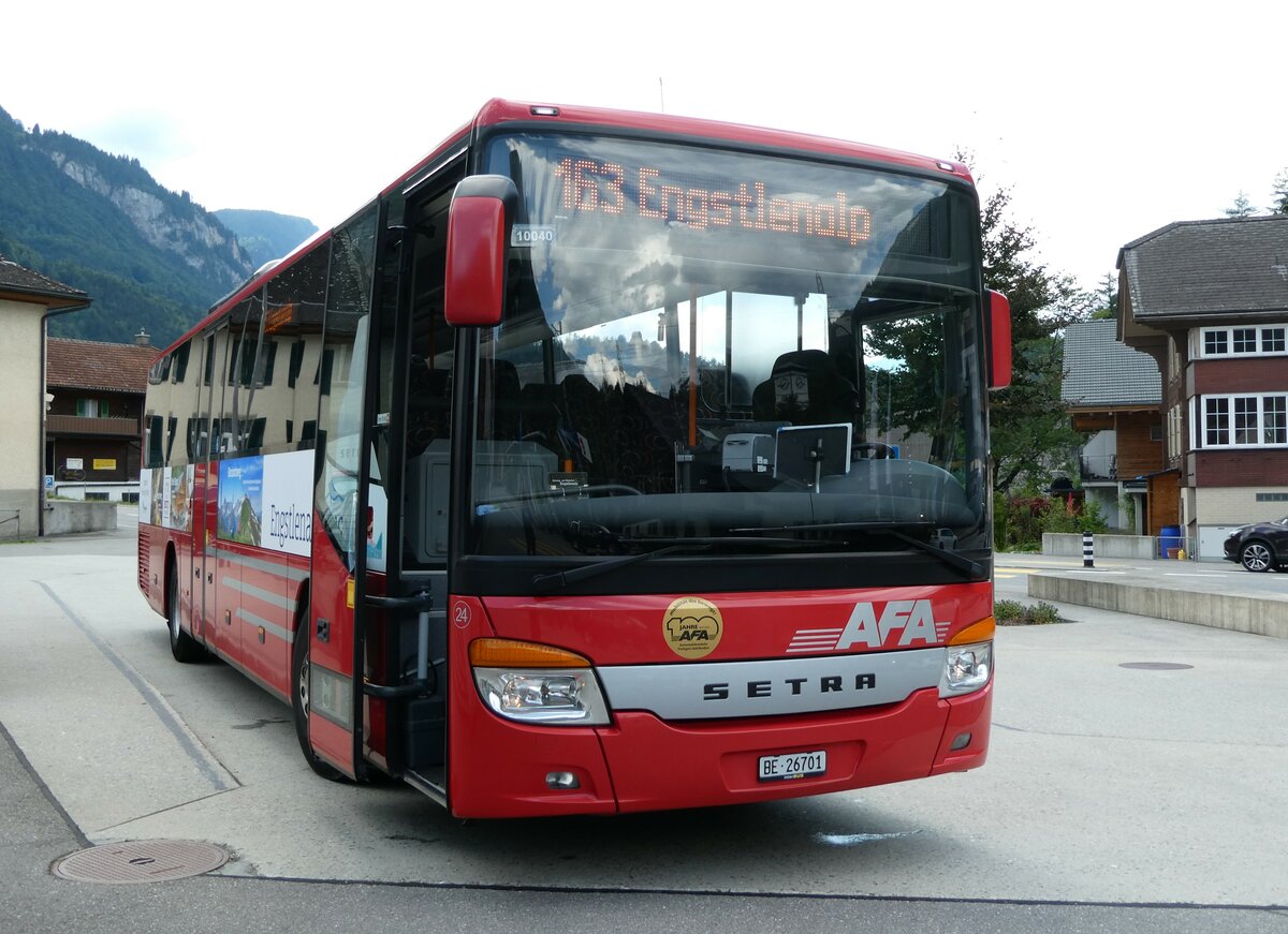 (238'801) - AFA Adelboden - Nr. 24/BE 26'701 - Setra am 1. August 2022 in Innertkirchen, Grimseltor (Einsatz: PostAuto fr Engstlenalp-Bus)