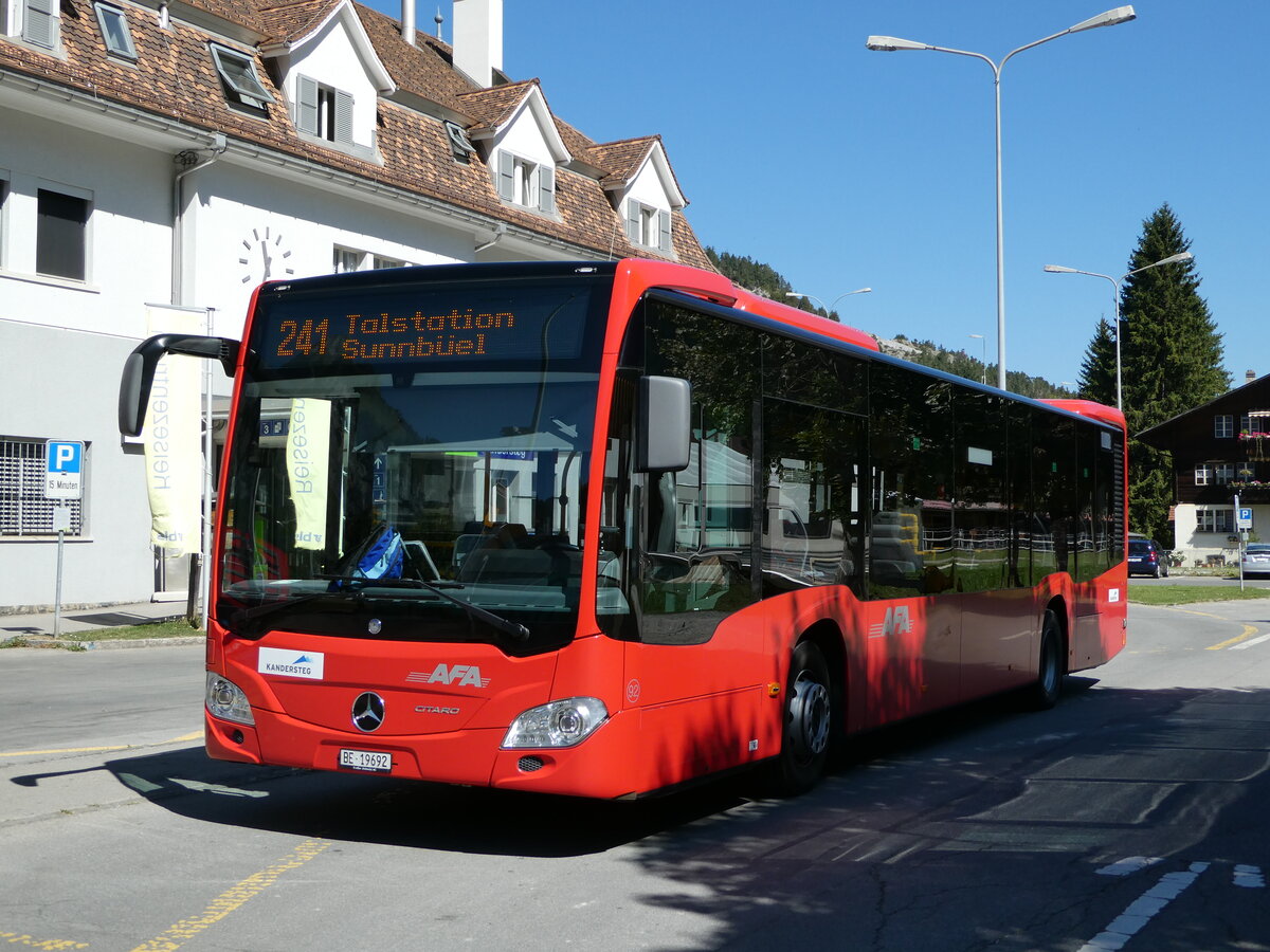 (239'070) - AFA Adelboden - Nr. 92/BE 19'692 - Mercedes am 16. August 2022 beim Bahnhof Kandersteg
