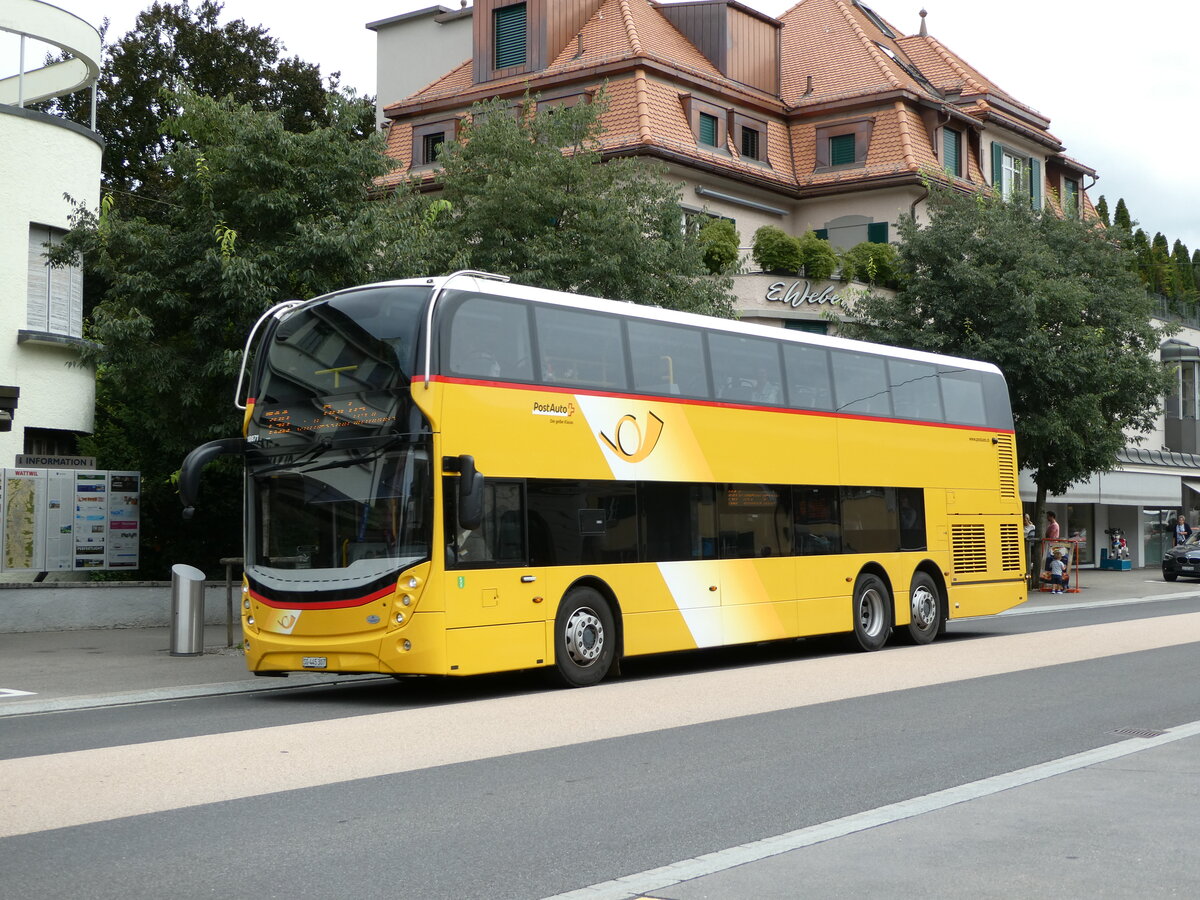 (239'266) - PostAuto Ostschweiz - SG 445'307 - Alexander Dennis (ex AR 45'269) am 20. August 2022 beim Bahnhof Wattwil