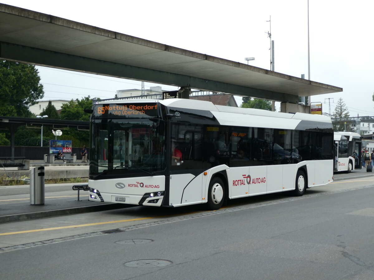 (239'500) - ARAG Ruswil - Nr. 52/LU 15'591 - Solaris am 27. August 2022 beim Bahnhof Sursee