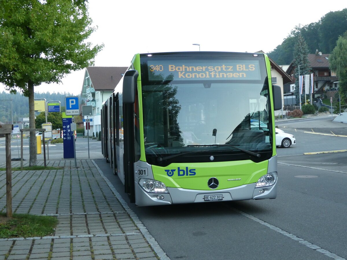 (239'728) - Busland, Burgdorf - Nr. 301/BE 622'301 - Mercedes am 28. August 2022 beim Bahnhof Heimberg